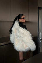 MARIE - ABRIGO DE PELO CREMA