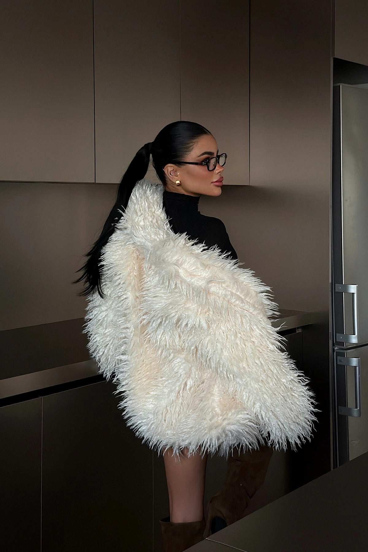 MARIE - ABRIGO DE PELO CREMA