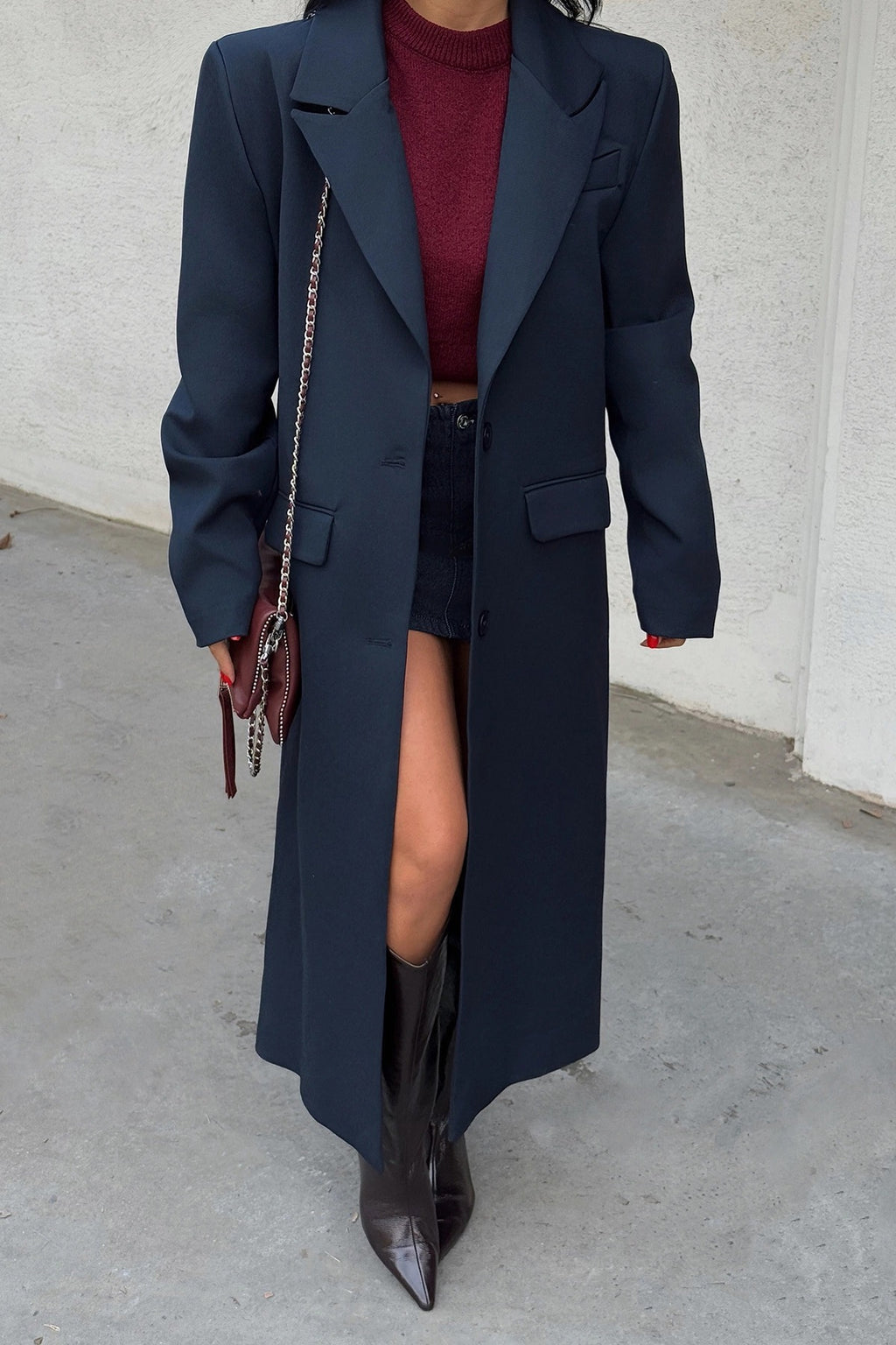 JULIETA - CHAQUETA LARGA AZUL NAVY