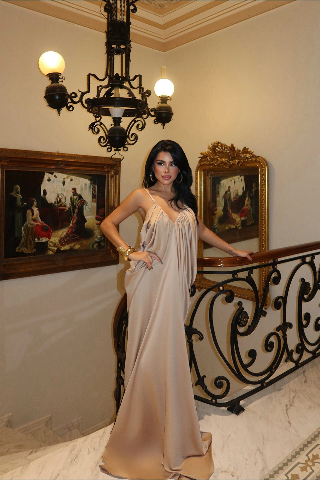 DALIDA - VESTIDO DRAPEADO BEIGE