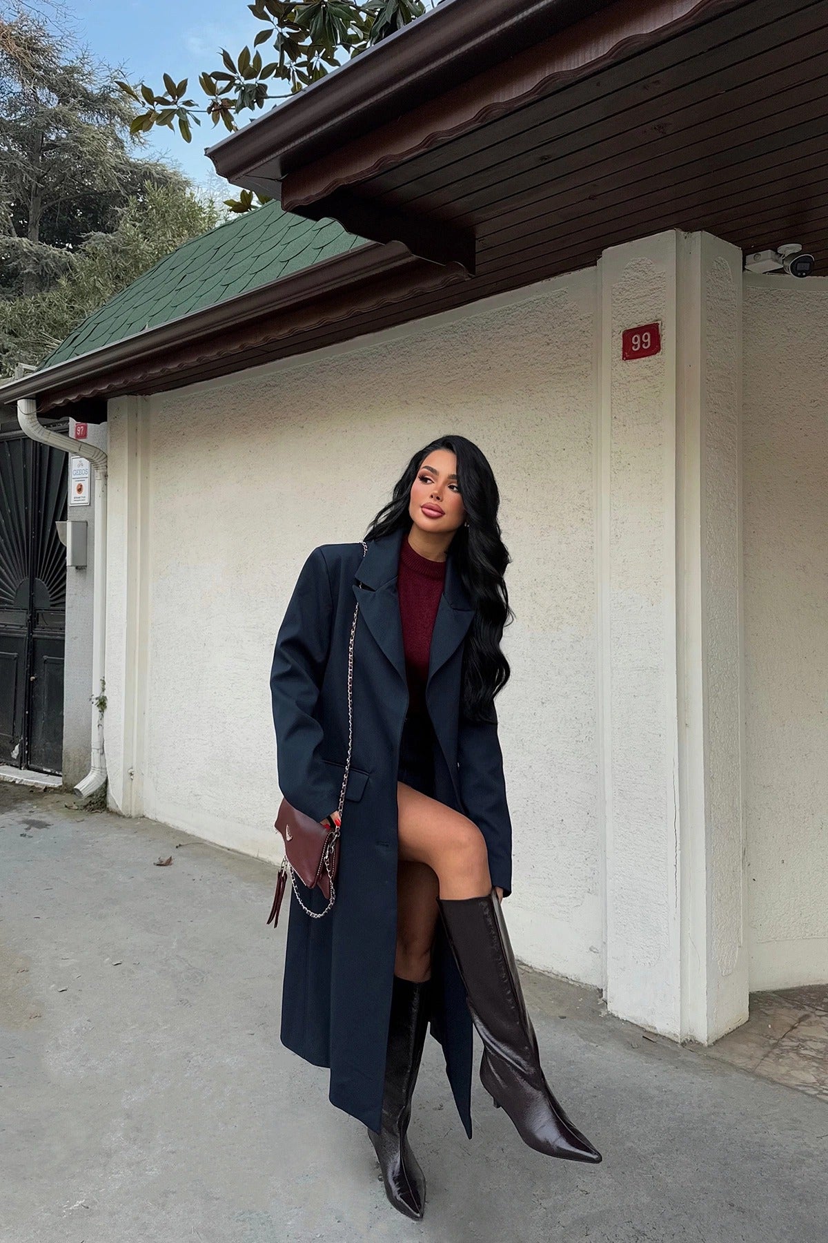 JULIETA - CHAQUETA LARGA AZUL NAVY