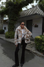 LENA - ABRIGO DE PELO ANIMAL PRINT