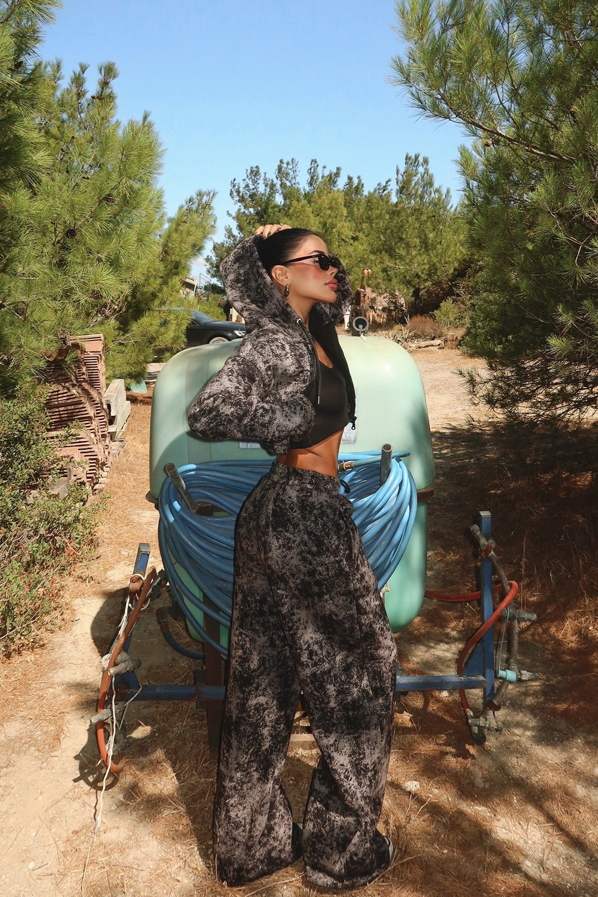 TANIA - SET CHANDAL ESTAMPADO NEGRO