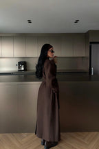 CHLOE - ABRIGO LARGO CON CINTURON MARRÓN