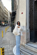 BELLA - ABRIGO DE PELO BLANCO