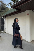 JULIETA - CHAQUETA LARGA AZUL NAVY