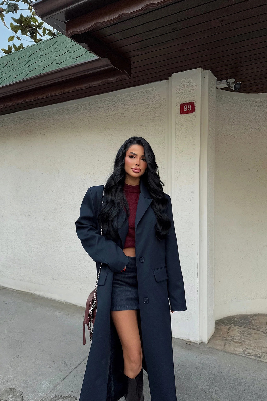 JULIETA - CHAQUETA LARGA AZUL NAVY