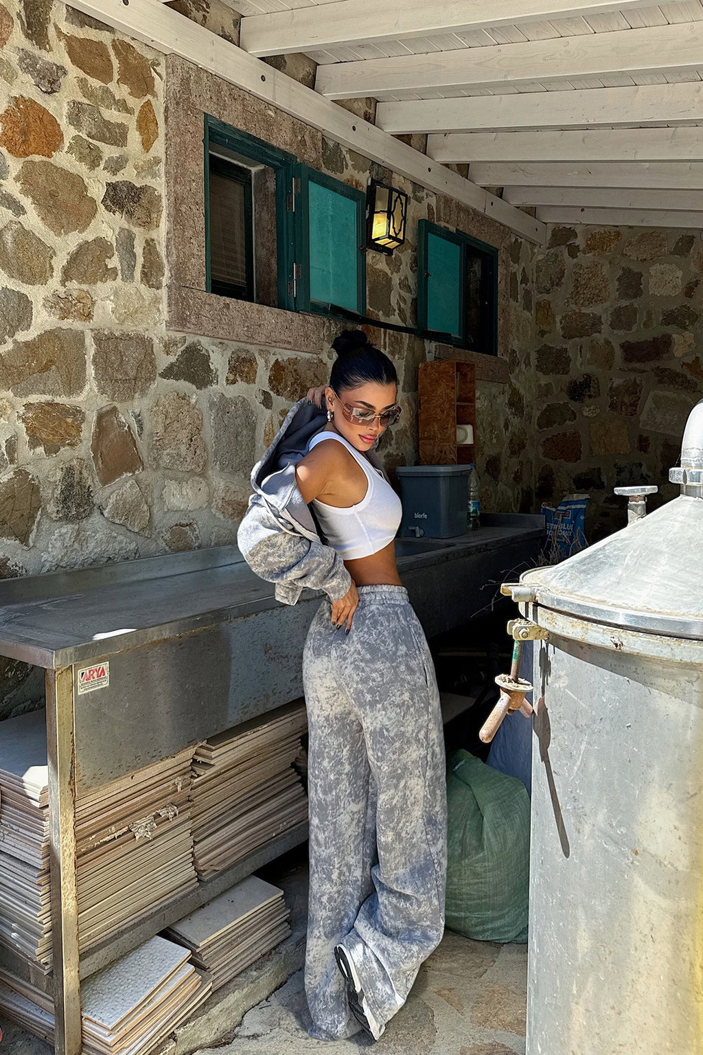 TANIA - SET CHANDAL ESTAMPADO GRIS