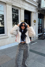 HELENA - ABRIGO DE PELO CON CAPUCHA BEIGE