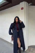 JULIETA - CHAQUETA LARGA AZUL NAVY