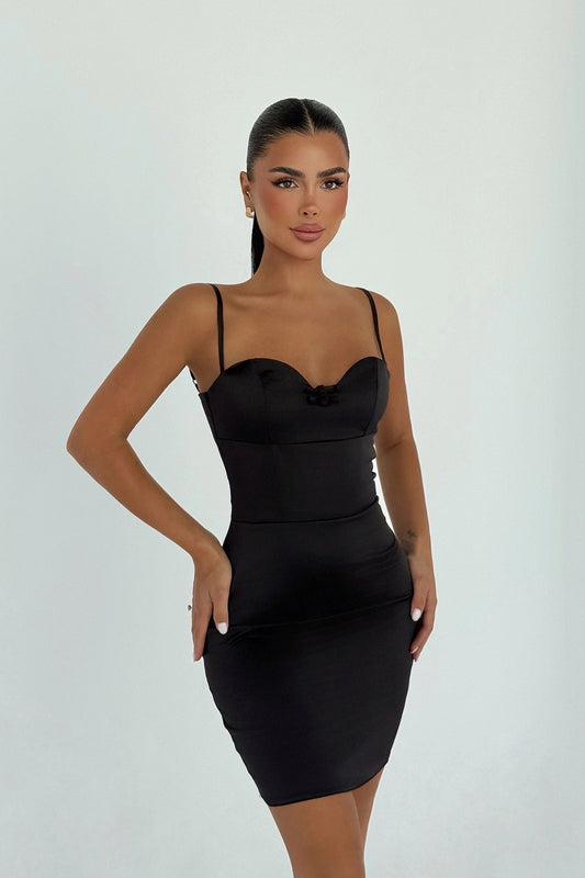 IRINA - VESTIDO MINI CORSÉ NEGRO