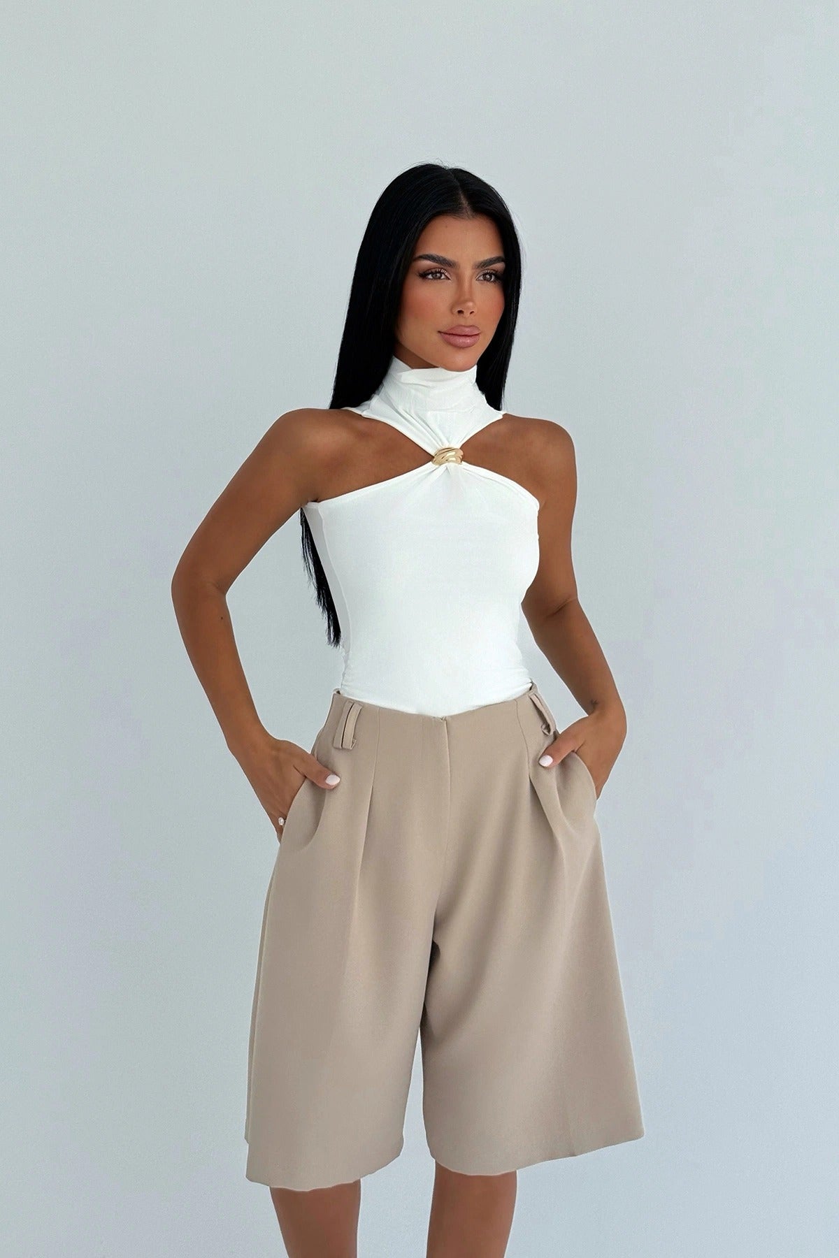 ALEXANDRA - BERMUDAS BEIGE