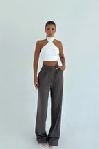 NOEMI - PANTALONES DE PINZA GRISES