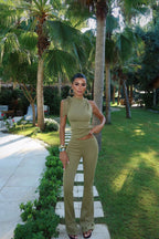 NADINE - SET ELÁSTICO CON NUDO CAQUI