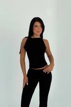 NADINE - SET ELÁSTICO CON NUDO NEGRO