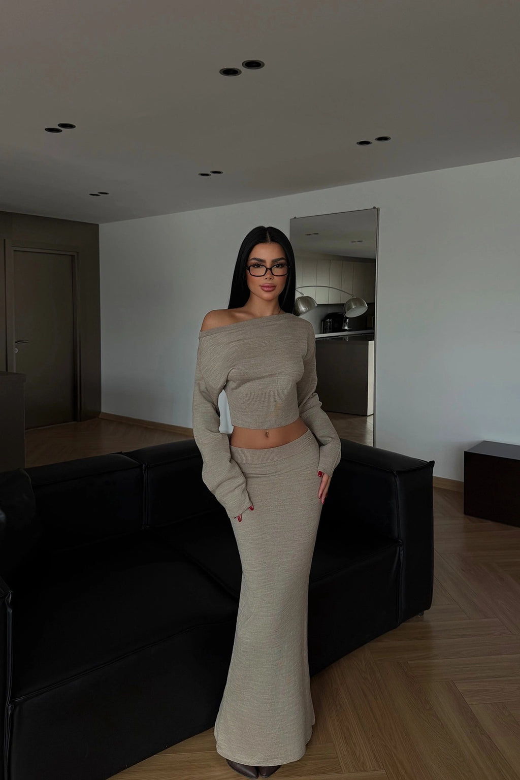 KAREN - SET DE PUNTO BEIGE