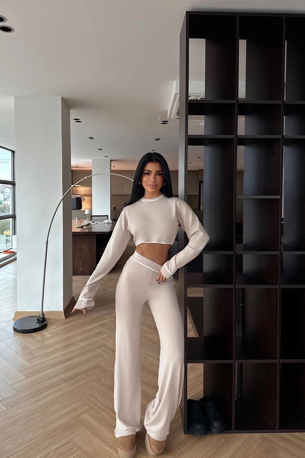 LOREN - SET DE PUNTO BEIGE