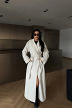 CHLOE - ABRIGO LARGO CON CINTURON BEIGE