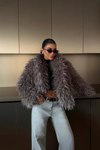 MARIE - ABRIGO DE PELO GRIS