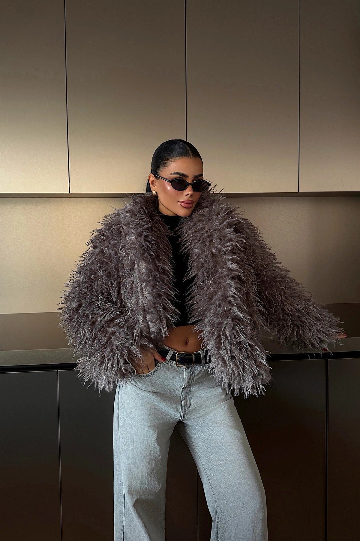 MARIE - ABRIGO DE PELO GRIS