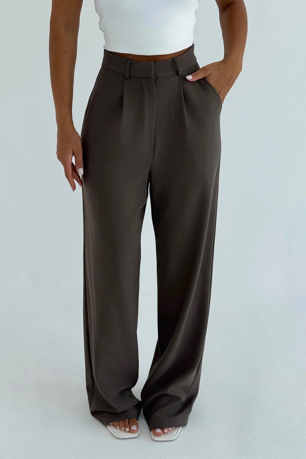 NOEMI - PANTALONES DE PINZA GRISES