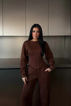 RENATA - SET CORSET MARRÓN