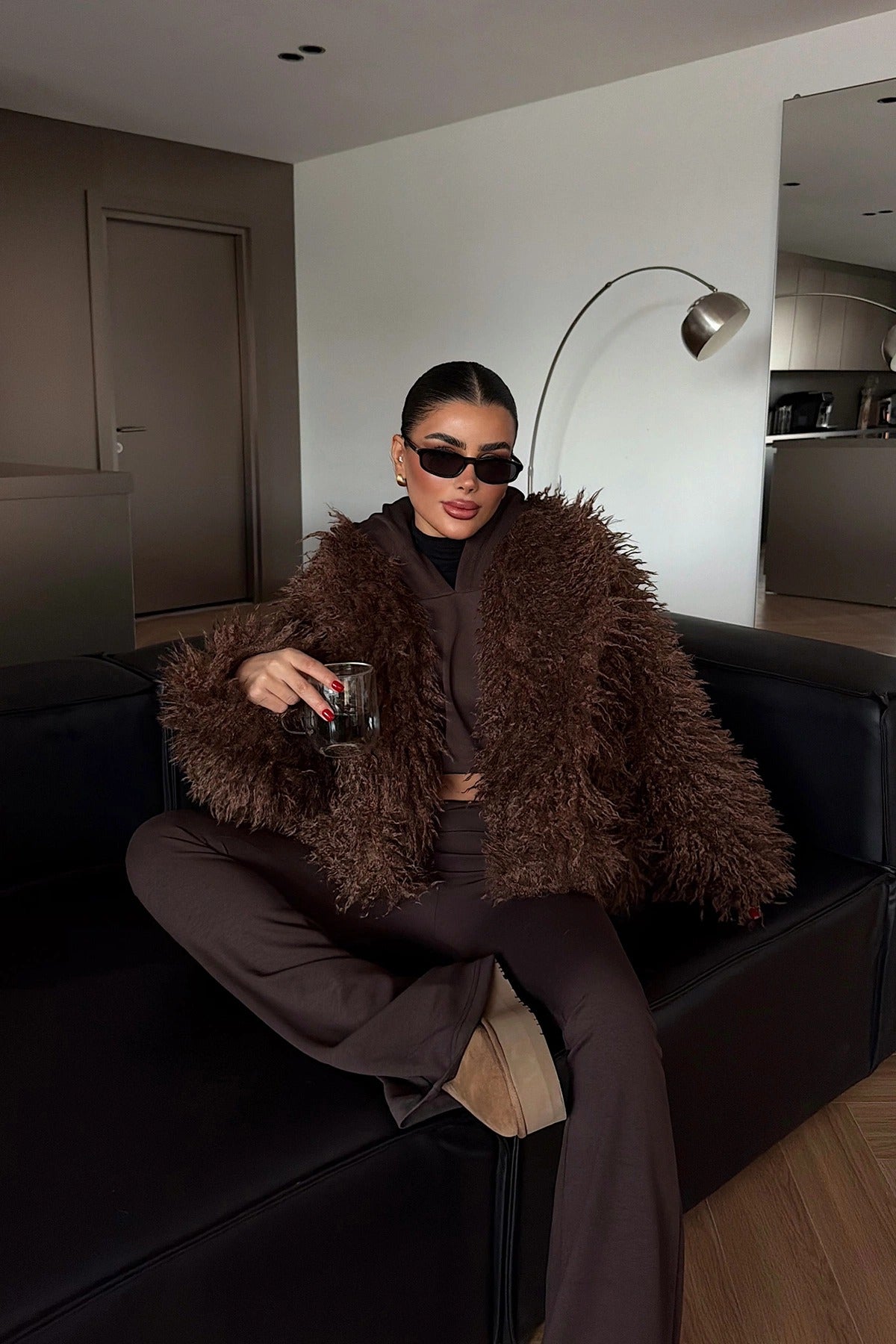 MARIE - ABRIGO DE PELO MARRÓN