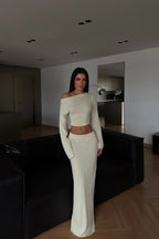 KAREN - SET DE PUNTO CREMA