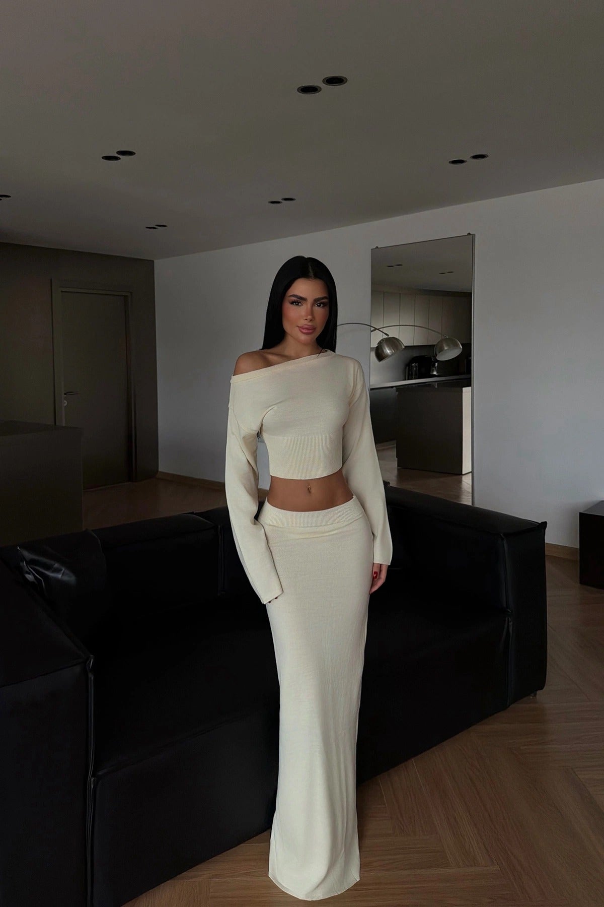 KAREN - SET DE PUNTO CREMA