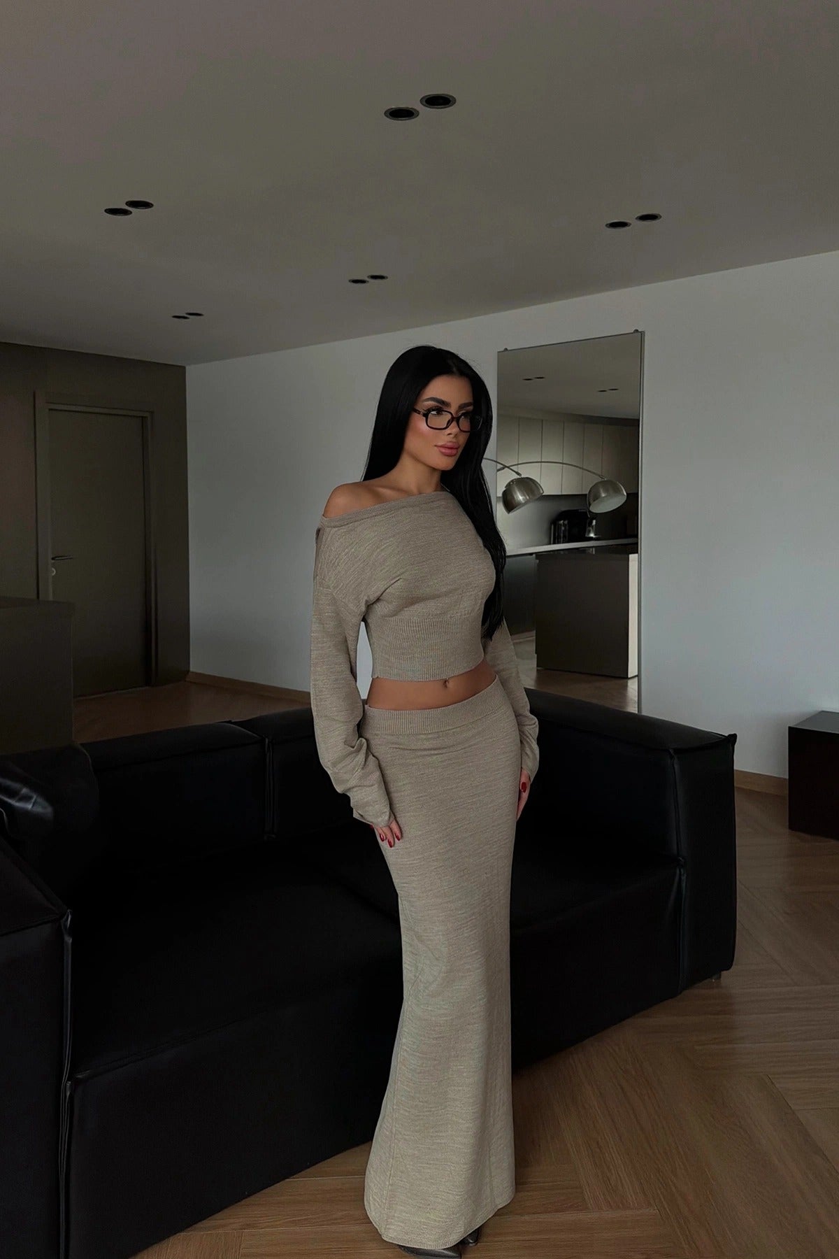 KAREN - SET DE PUNTO BEIGE