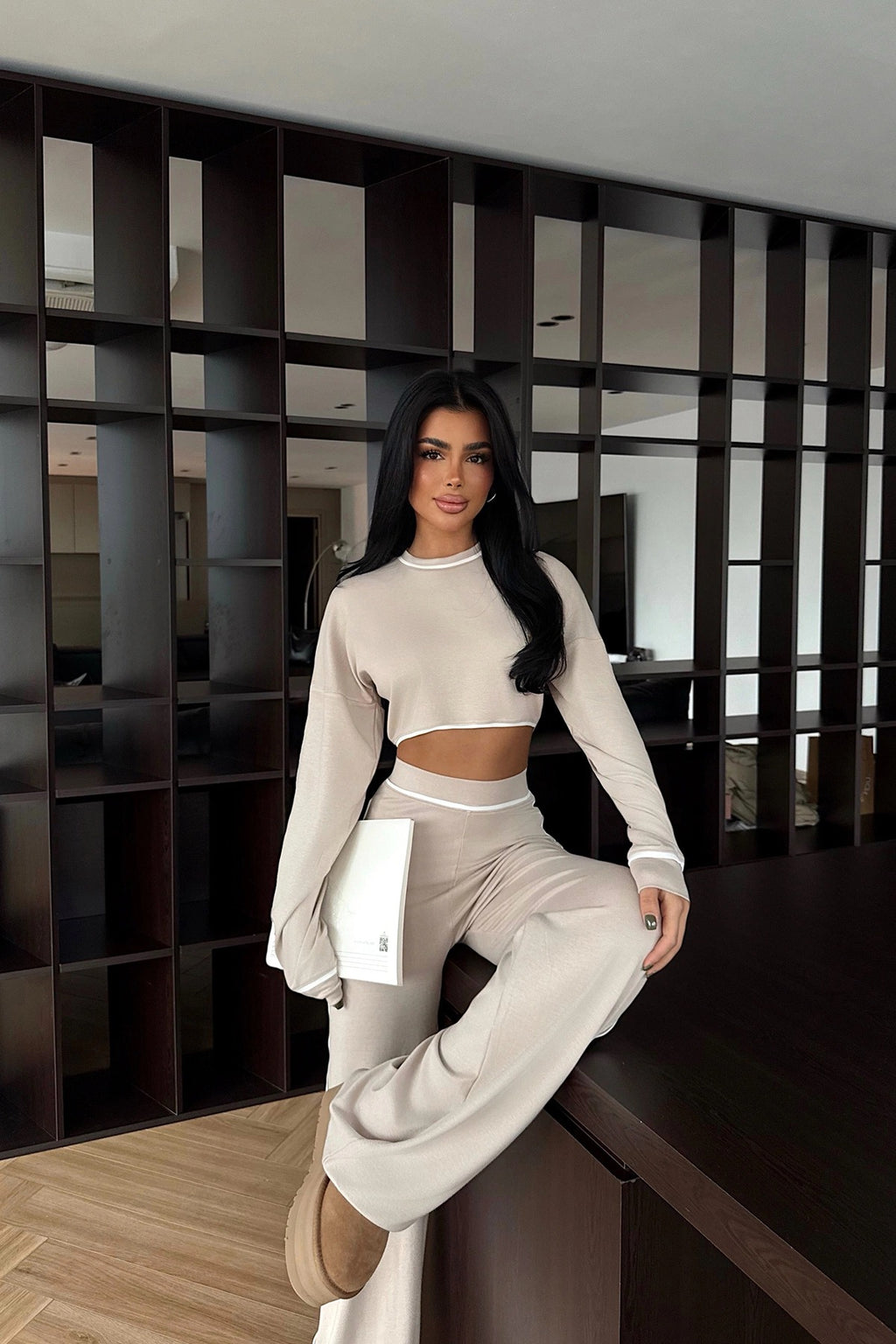 LOREN - SET DE PUNTO BEIGE