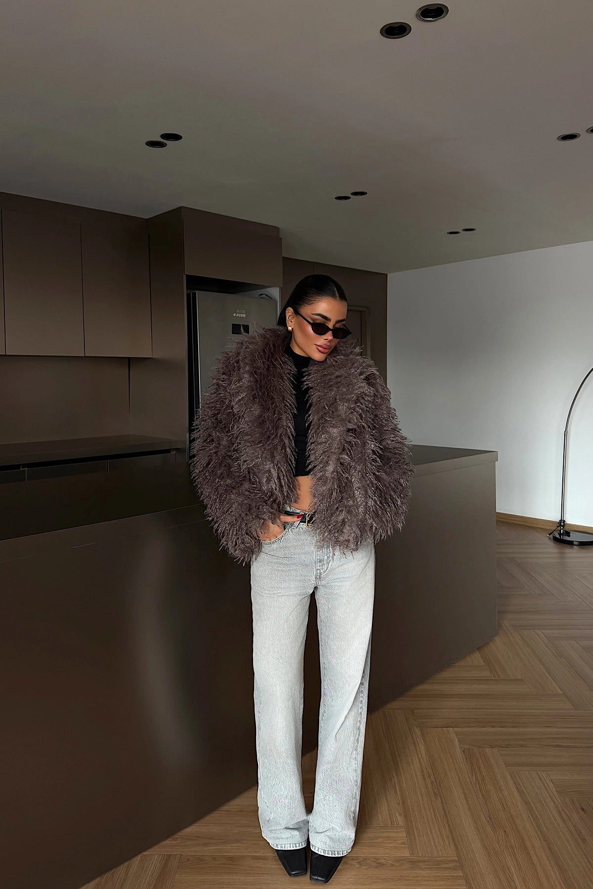 MARIE - ABRIGO DE PELO GRIS