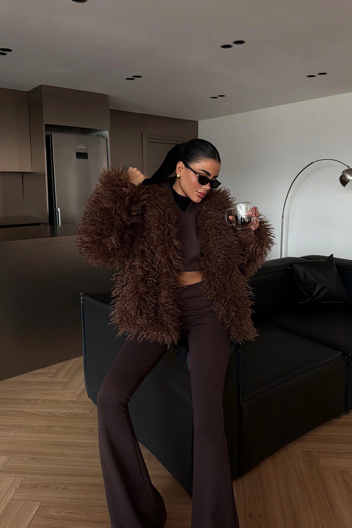 MARIE - ABRIGO DE PELO MARRÓN