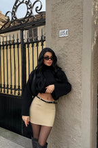 LISA - MINI FALDA CON CINTURÓN BEIGE