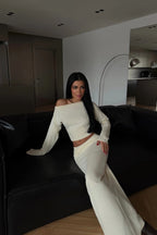 KAREN - SET DE PUNTO CREMA