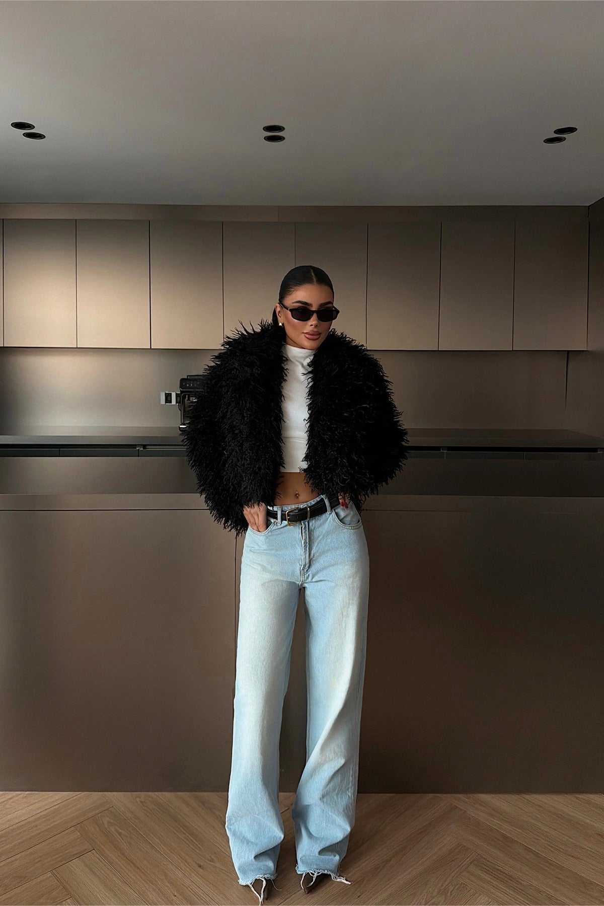 MARIE - ABRIGO DE PELO NEGRO