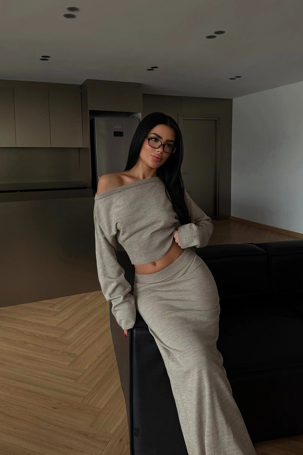 KAREN - SET DE PUNTO BEIGE