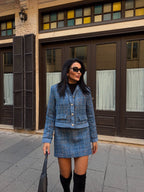 INÉS - SET TEJIDO TWEED AZUL