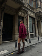 LAURA - SET CHAQUETA Y FALDA BURDEOS