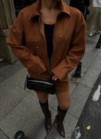 LAURA - SET CHAQUETA Y FALDA MARRÓN