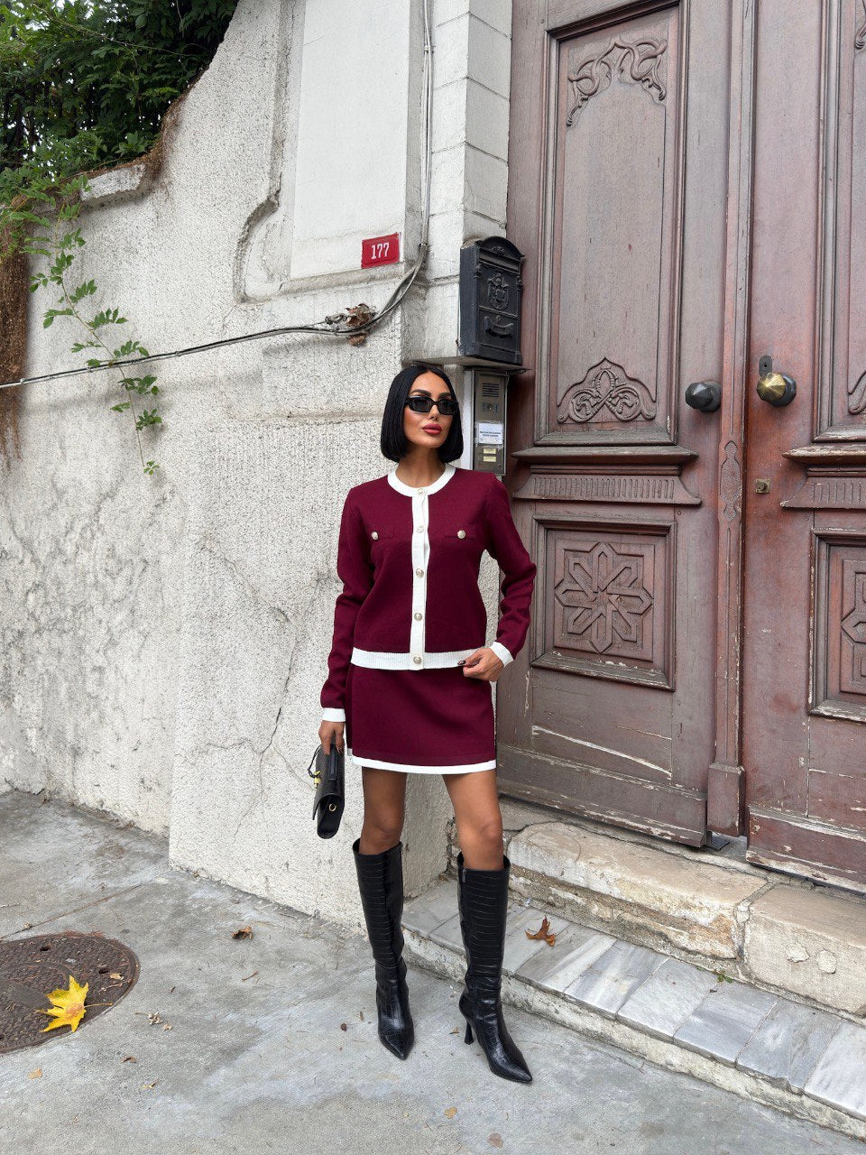 ALEXANDRA - SET DE PUNTO BURDEOS