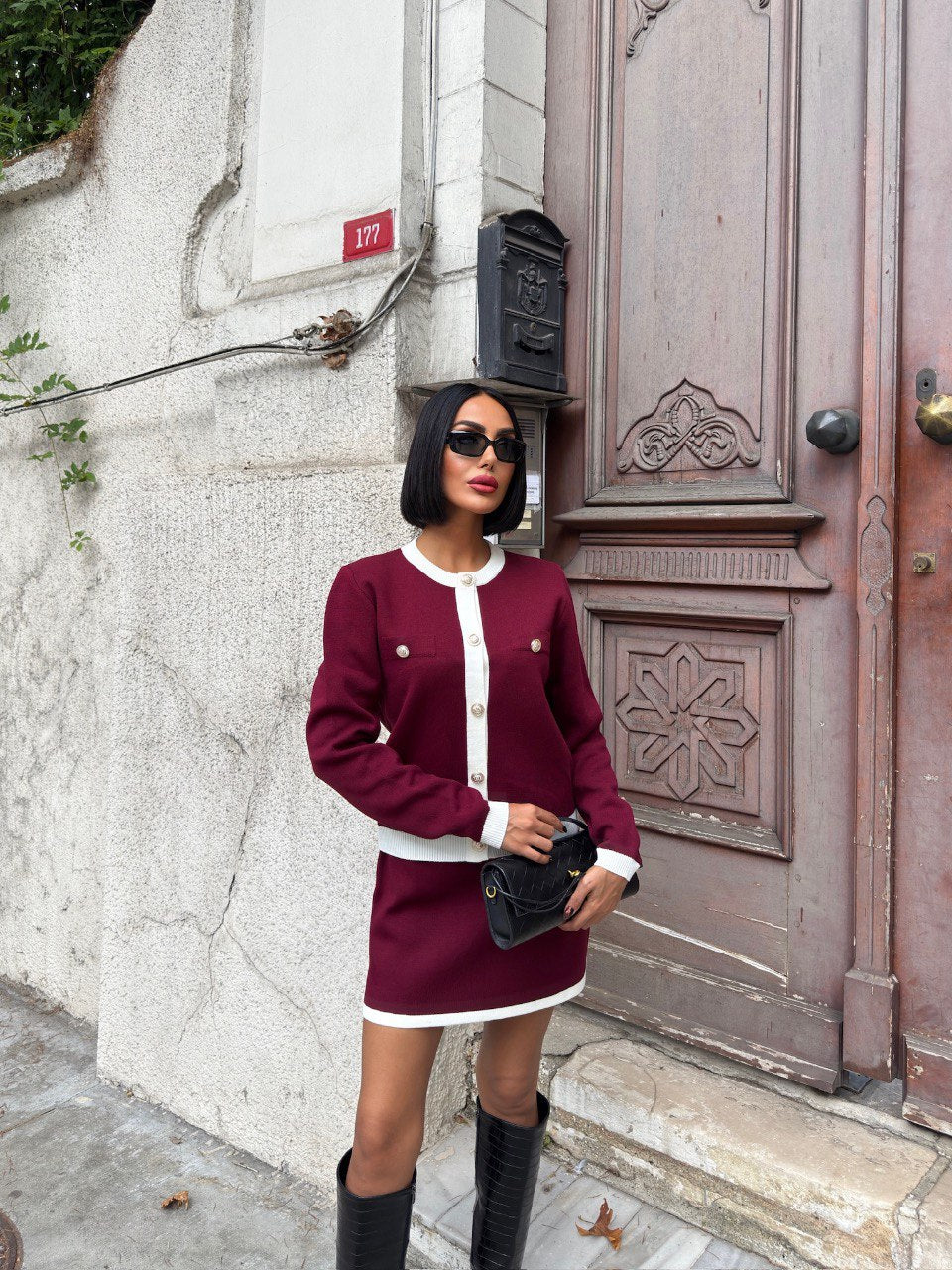 ALEXANDRA - SET DE PUNTO BURDEOS