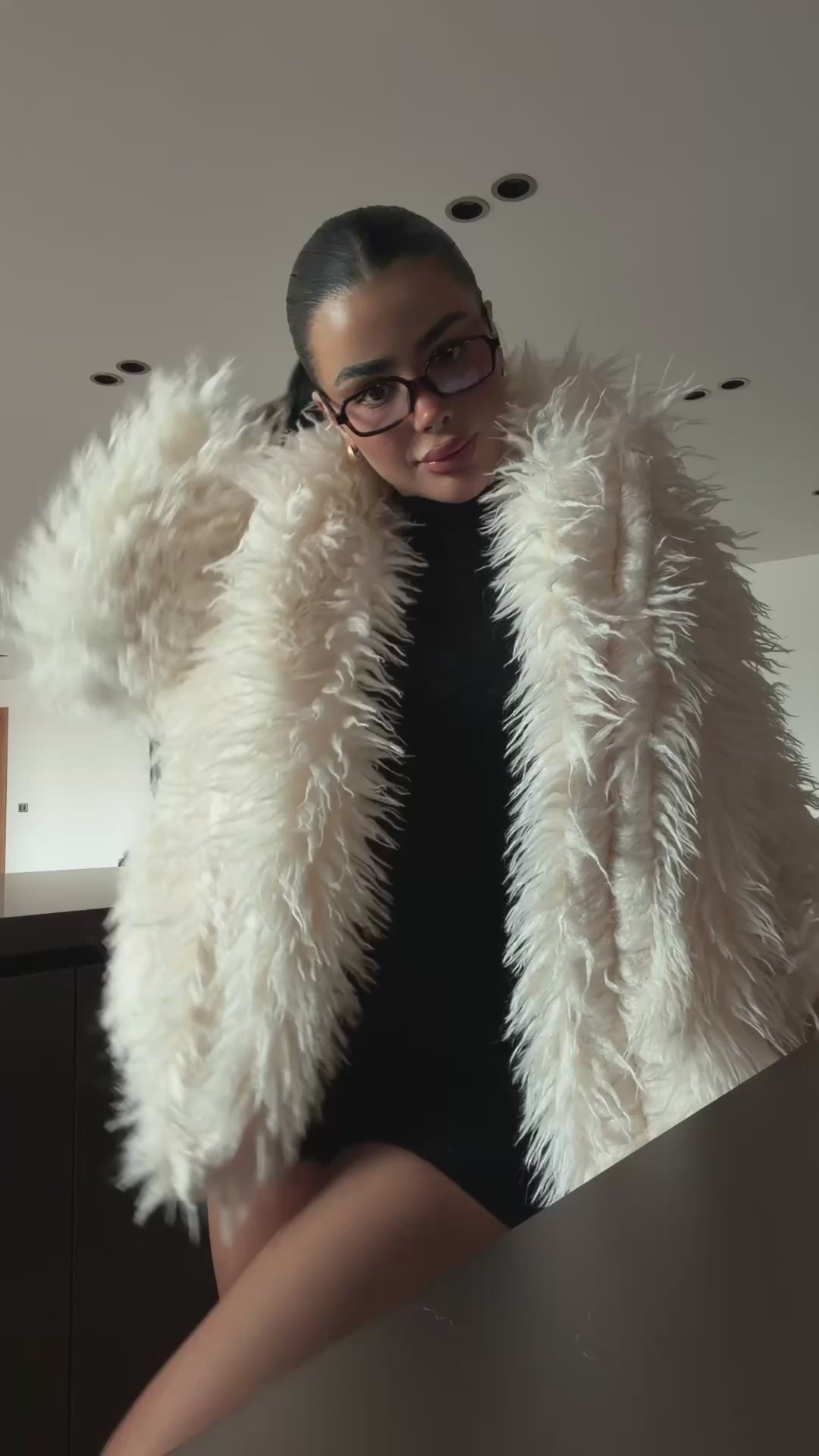 MARIE - ABRIGO DE PELO CREMA