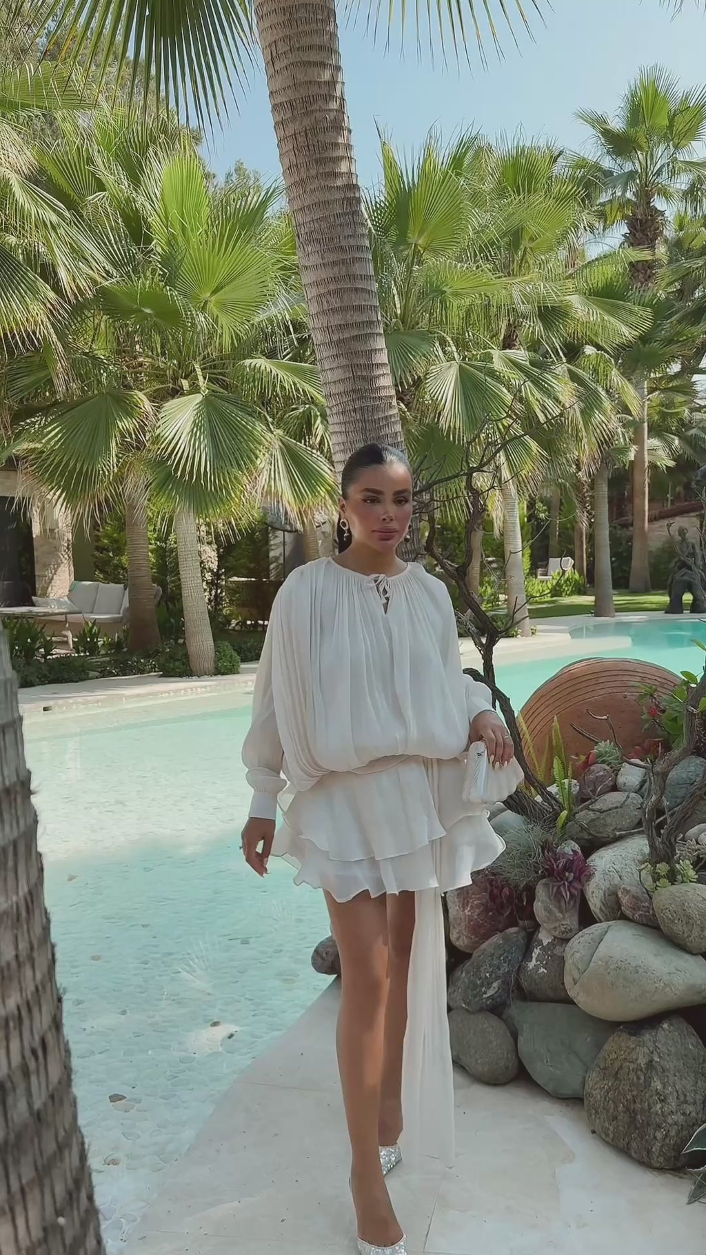 AMINA - VESTIDO MINI SATINADO BLANCO