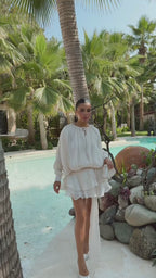 AMINA - VESTIDO MINI SATINADO BLANCO