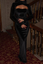 MELANIE - VESTIDO MAXI TERCIOPELO NEGRO