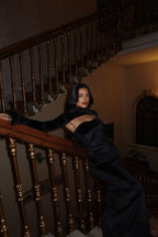 MELANIE - VESTIDO MAXI TERCIOPELO NEGRO