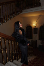 MELANIE - VESTIDO MAXI TERCIOPELO NEGRO